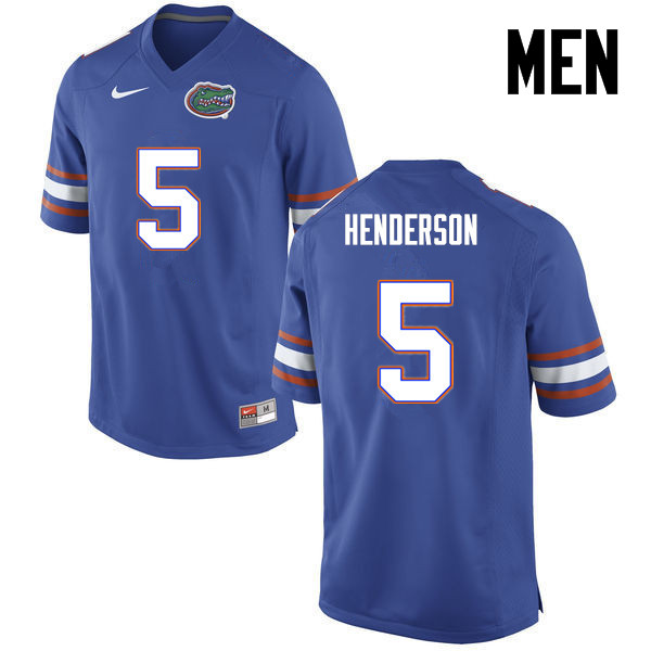 Men Florida Gators #5 CJ Henderson College Football Jerseys-Blue - Click Image to Close